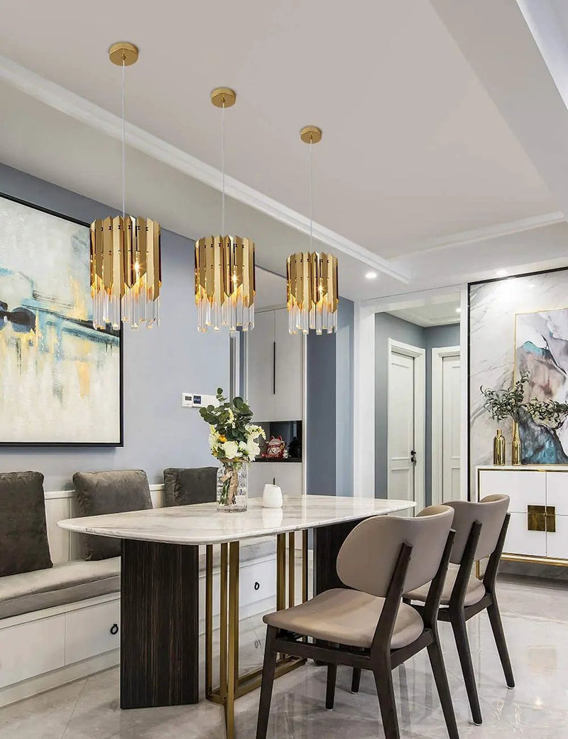 Modern Crystal Pendant Light Gold by salelink.co.nz