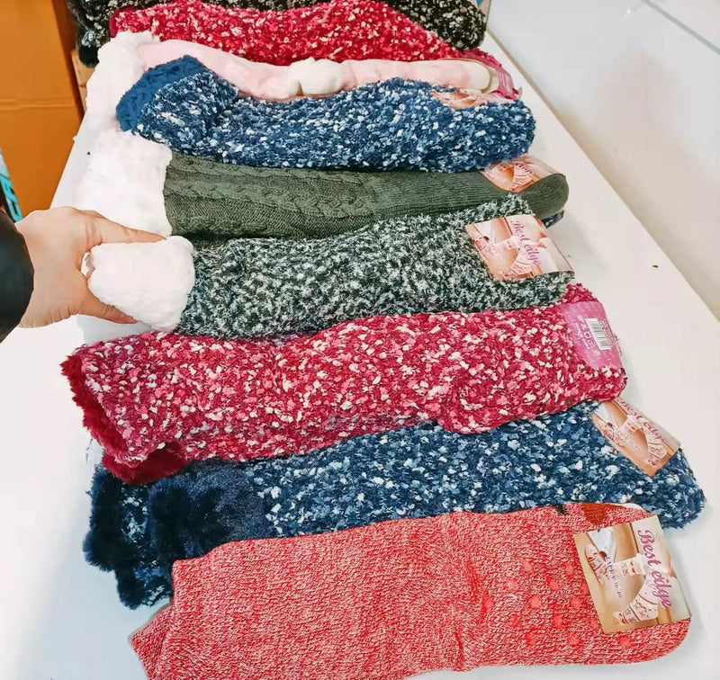(3 Pairs) THERMAL FLEECE- LINED FUZZY COSY SOCKS by dealonline.co.nz