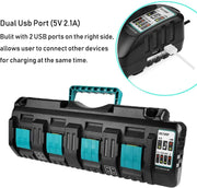 DC18SF 18V Lithium-Ion Rapid Optimum 4-Port Charger for Makita Lithium Battery by salelink.co.nz