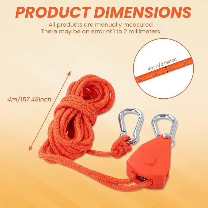 Ecotrek Reflective Ratchet Guy Ropes – Adjustable Tent Tie Down Ropes with Pulley JP5687 by ECOTREK