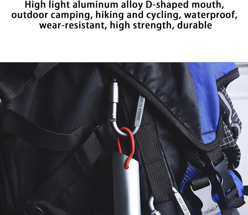 Heavy Duty D-Shaped Aluminium Carabiner Hooks HL3221 by ECOTREK
