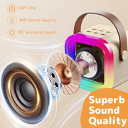 Karaoke Machine with 2 Microphones Bluetooth Speaker by salelink.co.nz