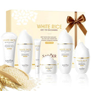 SADOER Rice Niacinamide Skincare Set - 6 Piece Firming Skincare Kit by Poppy Gifts