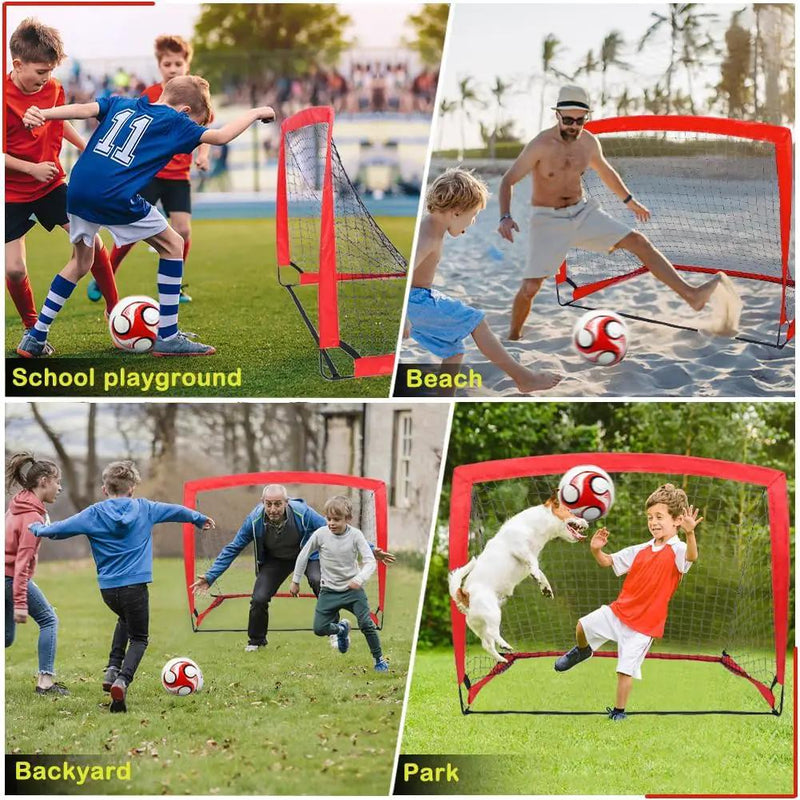 Red 2 Pack Portable Kid Soccer Goals by salelink.co.nz