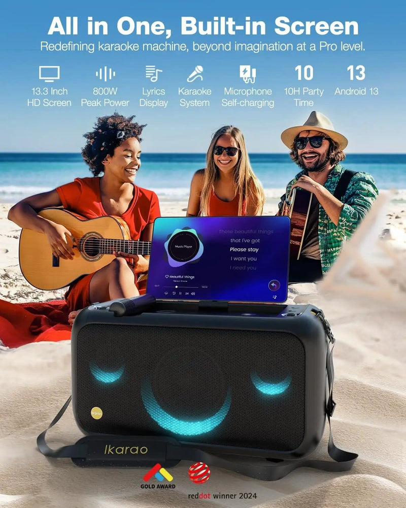 Kiwi Grab Kiwi Grab Ikarao Break X1 Karaoke Machine System With 13.3″ Touch Screen Wireless Mic Ikarao Break X1 Karaoke Machine System With 13.3″ Touch Screen Wireless Mic
