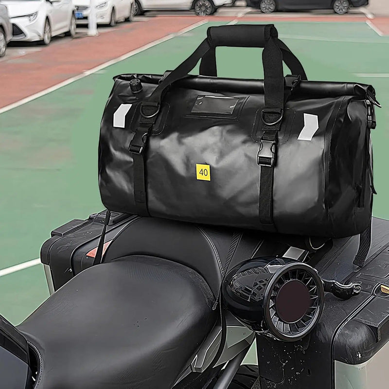 ECOTREK Motorcycle Luggage Waterproof Motorcycle Tail Bag – 40L / 66L Roll-Top PVC Duffle BQF11412 Waterproof Motorcycle Tail Bag – 40L / 66L Roll-Top PVC Duffle BQF11412