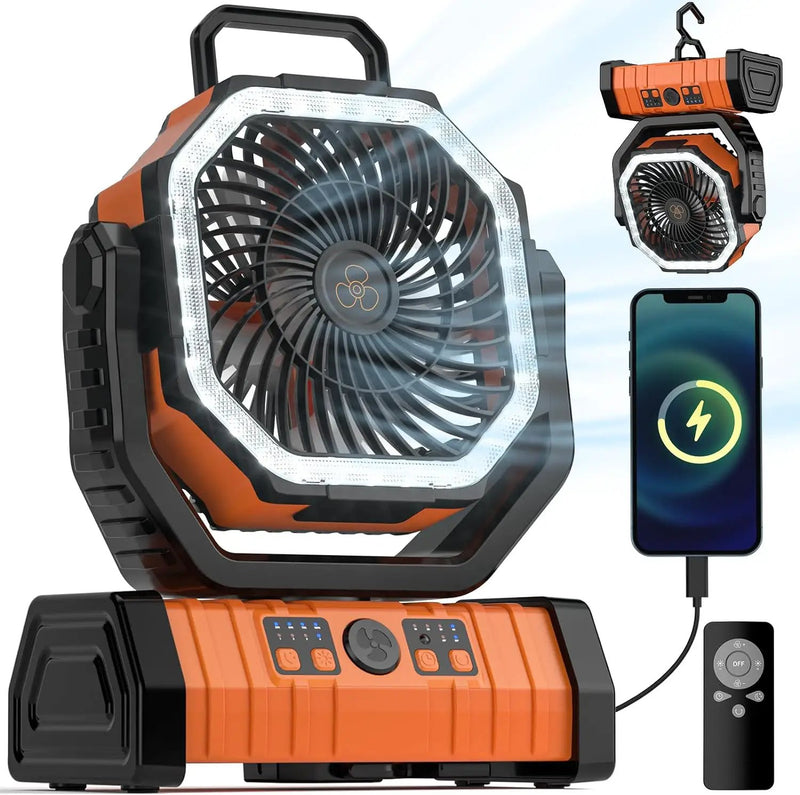 Camping Fan with LED Lantern by salelink.co.nz