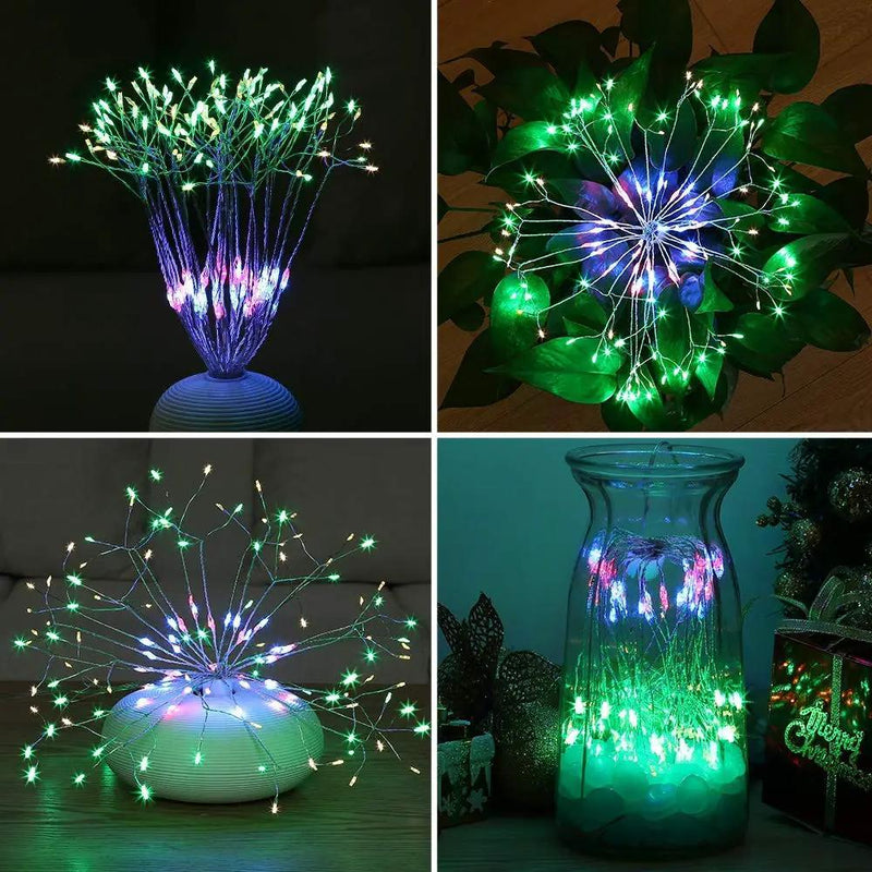198 LED Hanging Starburst Firework Fairy String Light Lamp Party Xmas Decro by salelink.co.nz
