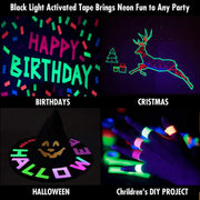 6 Colors Neon Cloth Tape Glow in Dark UV Light / Blacklight Tape by salelink.co.nz