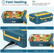 Portable Electric Heated Heating Lunch Box Bento Food Warmer 12V by salelink.co.nz