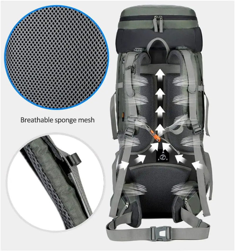 75L Camping & Hiking Backpack – Outdoor Travel Mountaineering Pack with Rain Cover ZYQS11710 by ECOTREK