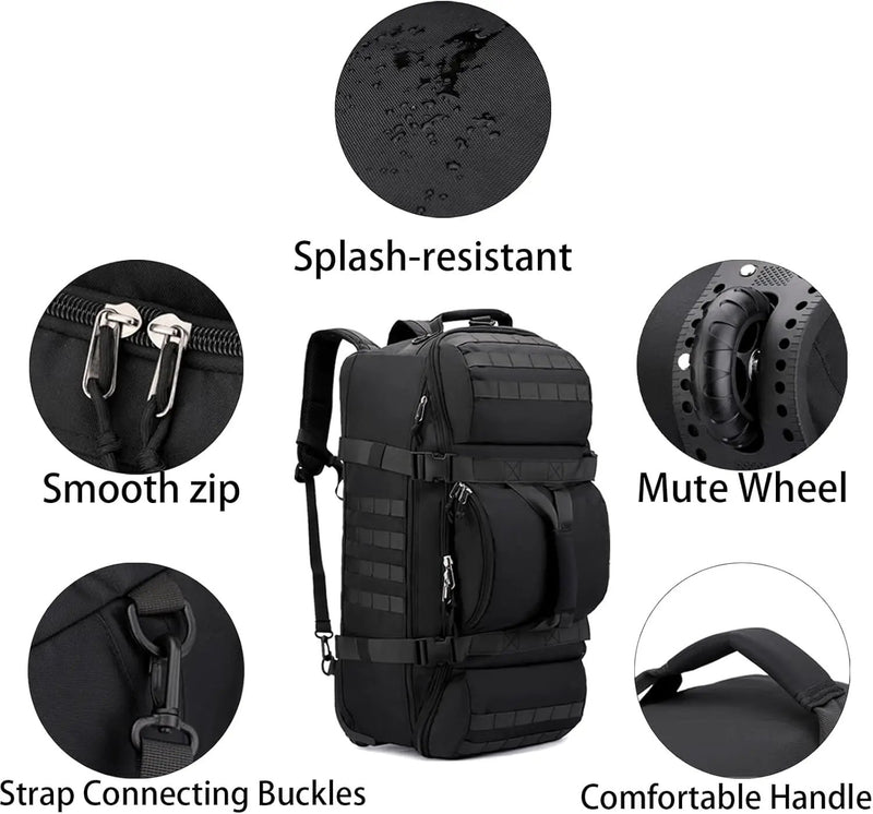 Ecotrek 80L Travel Duffel Backpack | Foldable Convertible Holdall with Hidden Straps CP7286 by ECOTREK