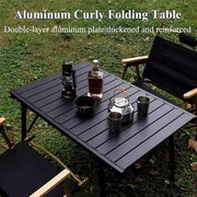 Aluminium Height Adjustable Egg Roll Camping Table – Portable Outdoor Table 89cm TYGM1521 by ECOTREK