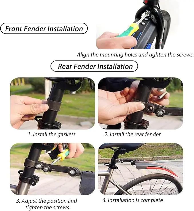 Ecotrek Mountain Bike Mudguard Set Front & Rear Fenders CC62502 by ECOTREK