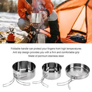 Outdoor Cookware Set - 304 Stainless Steel Camping Utensils Kit HW2011 by ECOTREK
