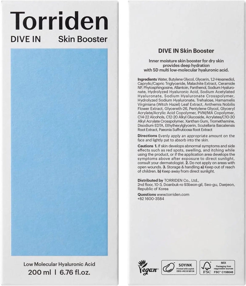 Torriden DIVE-IN Low Molecular Hyaluronic Acid Skin Booster by Poppy Gifts