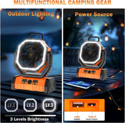 Camping Fan with LED Lantern by salelink.co.nz
