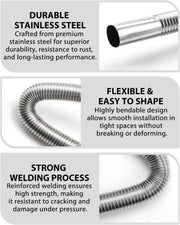 salelink.co.nz Unbranded 180cm Air Diesel Parking Heater Stainless Steel Exhaust Pipe Tube Gas 180cm Stainless Exhaust Pipe For Diesel Parking Heater