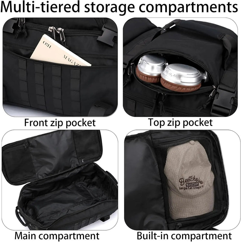 Ecotrek 80L Travel Duffel Backpack | Foldable Convertible Holdall with Hidden Straps CP7286 by ECOTREK