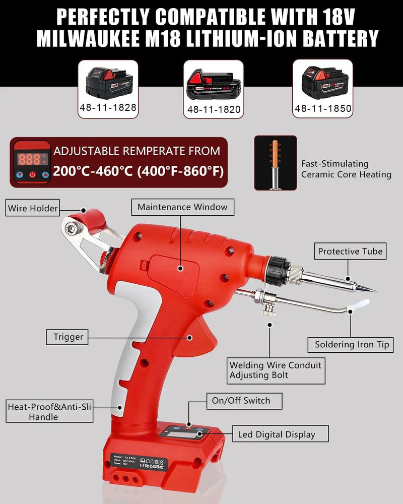 Soldering Welding Welder Iron for Milwaukee 18V Battery by salelink.co.nz