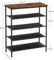 The Shopsite Home-living Shoe Rack Organiser 5 Tier Narrow Shoe Storage Shelf Shoe Rack Organiser 5 Tier Narrow Shoe Storage Shelf