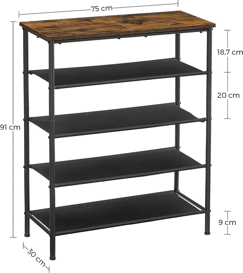The Shopsite Home-living Shoe Rack Organiser 5 Tier Narrow Shoe Storage Shelf Shoe Rack Organiser 5 Tier Narrow Shoe Storage Shelf