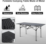 120 cm Portable Folding Camping Table – Roll-Up Outdoor Cooking & Picnic Table ZF1409 by ECOTREK