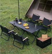 120CM Folding Dining Table Camping Picnic Egg Roll by dealonline.co.nz