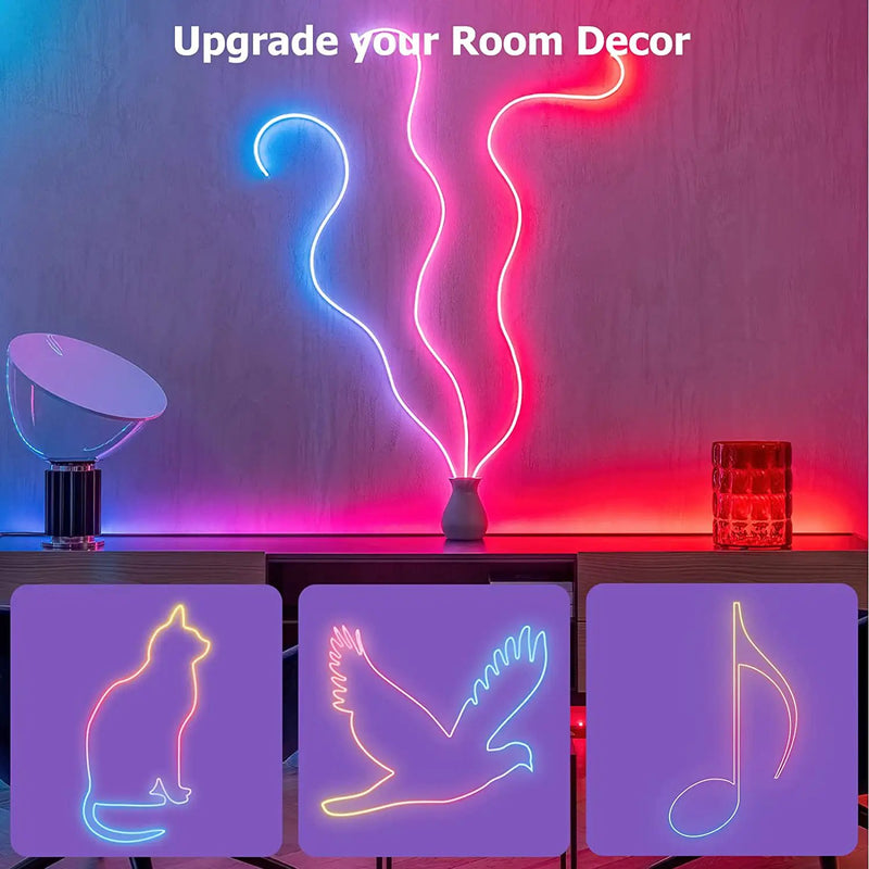 24V Dynamic Bluetooth Neon Rope Lights 5M Waterproof RGBIC Rope Lights with Music Sync by salelink.co.nz