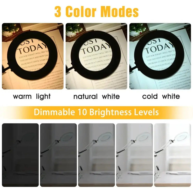 72LED 8X/10X USB Magnifying Glass with 3 Colours Light (10 different variants available) by Habicare