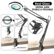 72LED 8X/10X USB Magnifying Glass with 3 Colours Light (10 different variants available) by Habicare