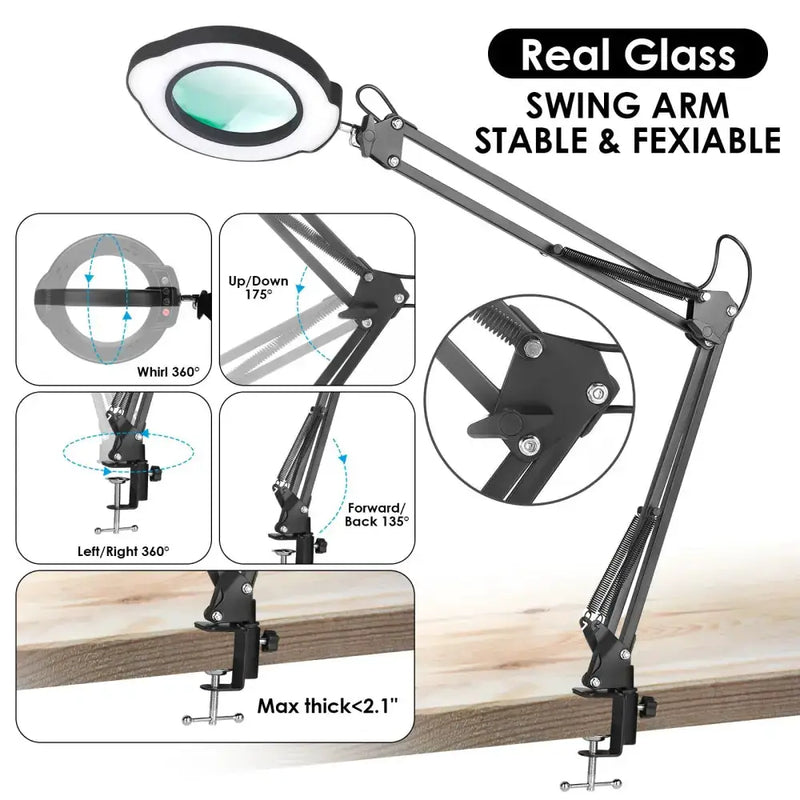 72LED 8X/10X USB Magnifying Glass with 3 Colours Light (10 different variants available) by Habicare