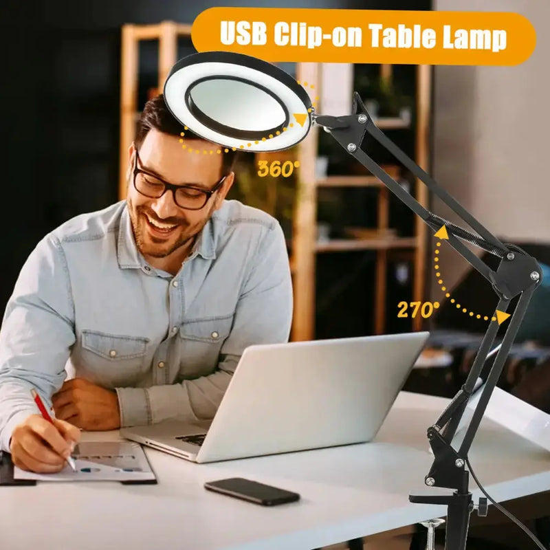 72LED 8X/10X USB Magnifying Glass with 3 Colours Light (10 different variants available) by Habicare