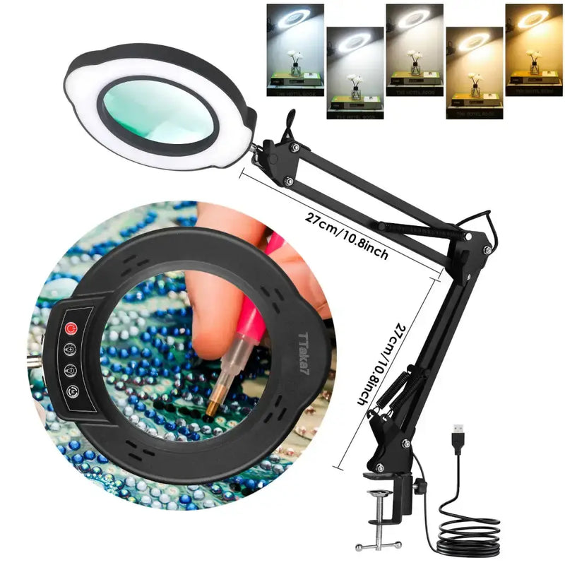 72LED 8X/10X USB Magnifying Glass with 3 Colours Light (10 different variants available) by Habicare