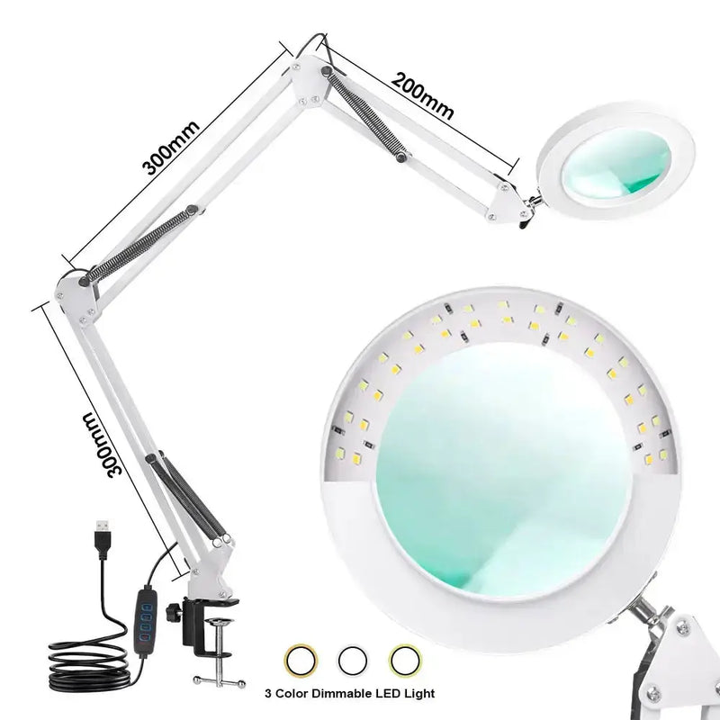 72LED 8X/10X USB Magnifying Glass with 3 Colours Light (10 different variants available) by Habicare