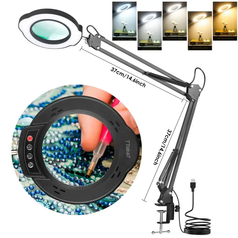 72LED 8X/10X USB Magnifying Glass with 3 Colours Light (10 different variants available) by Habicare