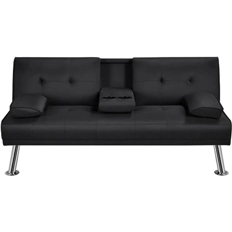 Fabric Upholstered Convertible Futon Sofa Bed by Yaheetech