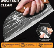 1pc Hand Forged Bone Cutter Kitchen Knife - Sharp Lightweight Dual-Use Slicer For Women - High-Carbon Stainless Steel, Ergonomic Handle, Easy To Clean, And Durable - Asshown by China Dropship