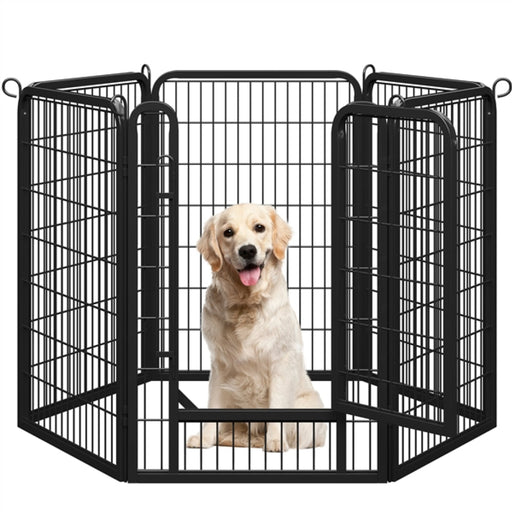 100cm Tall 6 Panels Heavy Duty Dog Playpen Exercise Barrier Outdoor Indoor Fence by Yaheetech