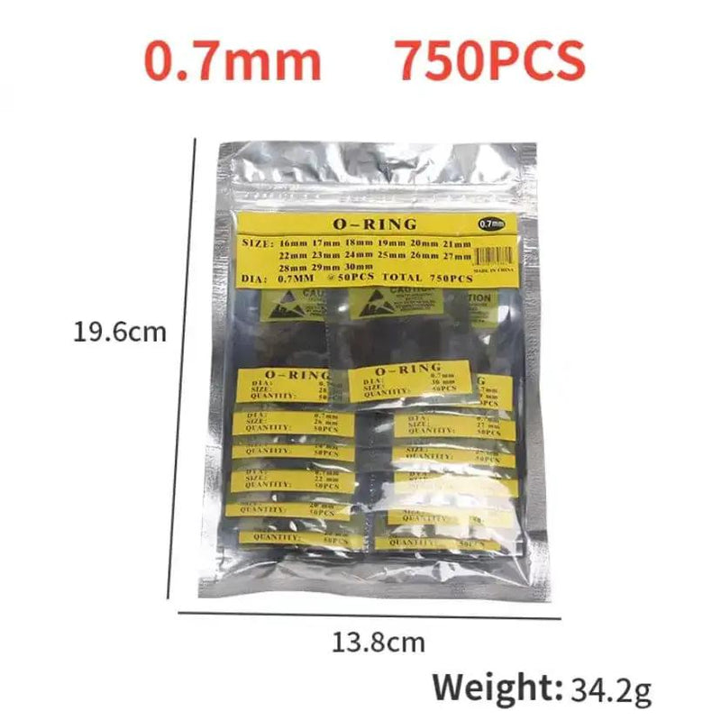 750 Piece Set of Watch O-rings 0.7mm/16-30mm (for waterproof watches) by That Watch Shop