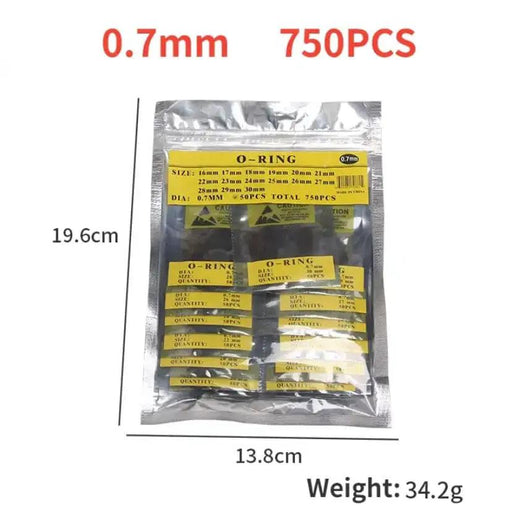 750 Piece Set of Watch O-rings 0.7mm/16-30mm (for waterproof watches) by That Watch Shop