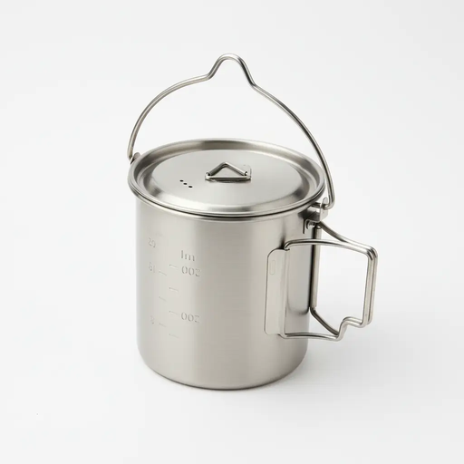 750ml Stainless Steel Camp Cook Pot with Lid & Hanging Hook - Fire & Gas Compatible by Mead's Supply & Equipment Outfitters limited