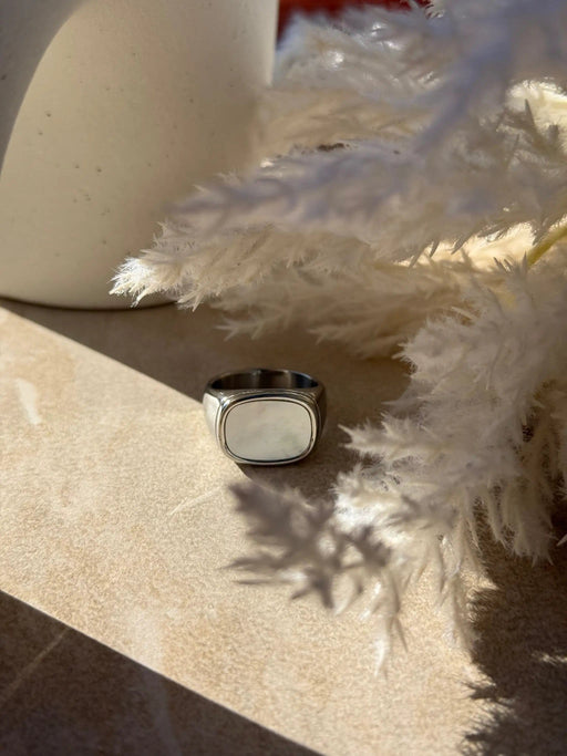 Māhina Silver Signet Ring by Tahana Jewellery