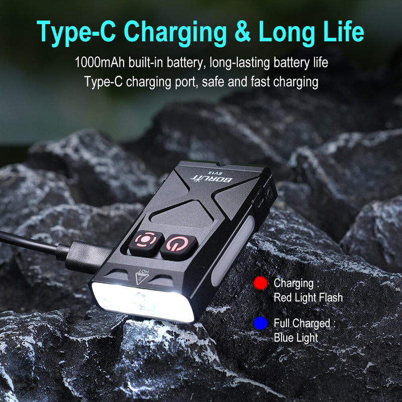BORUIT EV15 Mini Light Rechargeable Torch EDC Work Lamp Keychain LED Flashlight by China Dropship