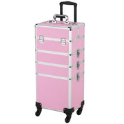 4-In-1 Aluminum Rolling Cosmetic Makeup Train Cases Trolley by Yaheetech