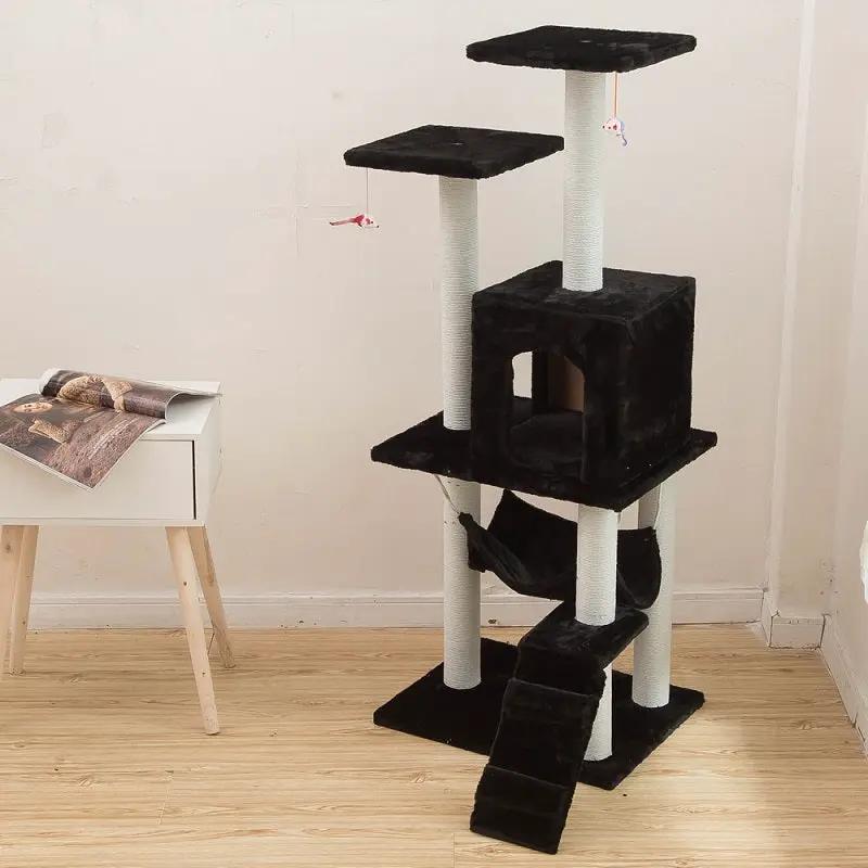 125CM Cat Tree House Scratching Post Condo - BLACK by dealonline.co.nz