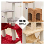 125CM Cat Tree House Scratching Post Condo - BEIGE by dealonline.co.nz
