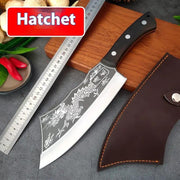 Forged Dragon Pattern Firewood Tree Cutter Agricultural Outdoor Bamboo Cutting Machete Grass Cutting Sickle Household Bone Cutting Cleaver Dragon Slayer Chopper Black by China Dropship