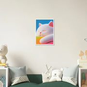 Fluffy Cat Asleep by Blank Wall Print Shop