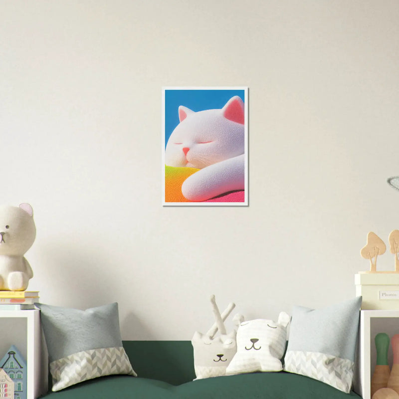 Fluffy Cat Asleep by Blank Wall Print Shop
